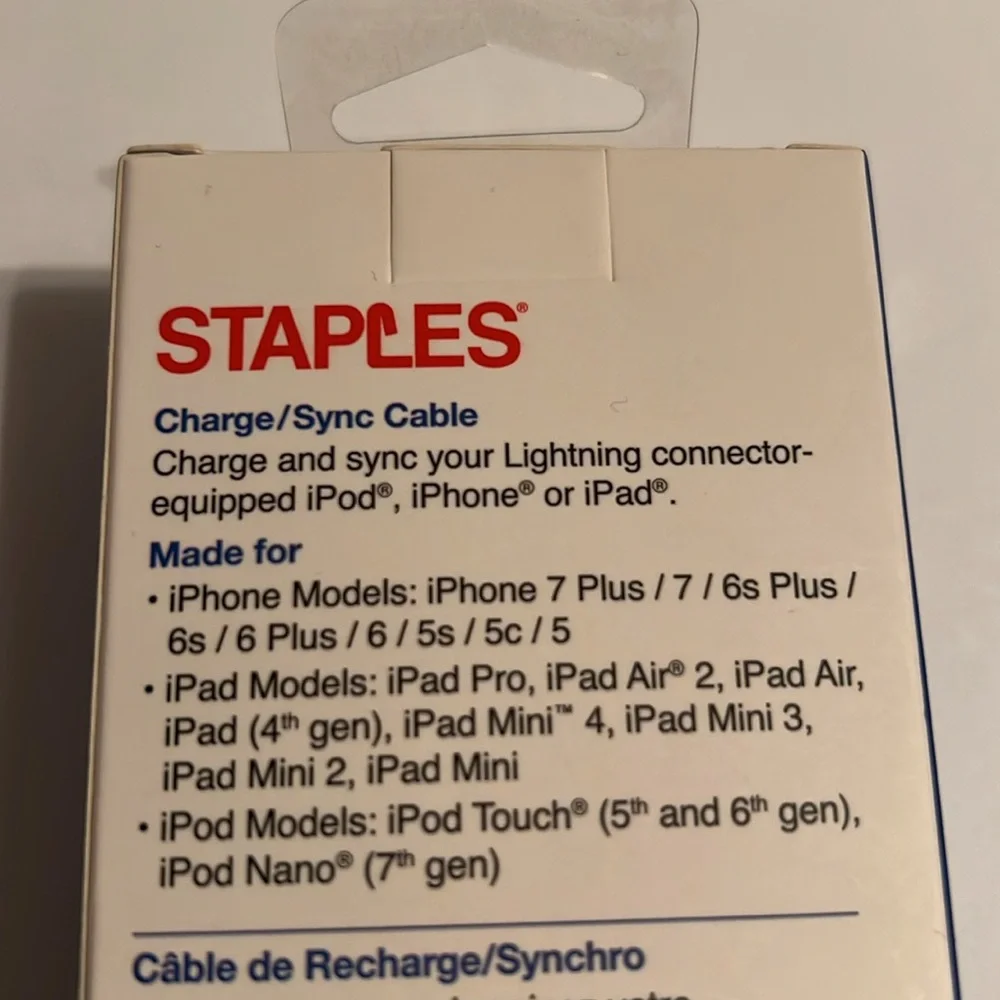 New 6’ Lightning Cable from Staples